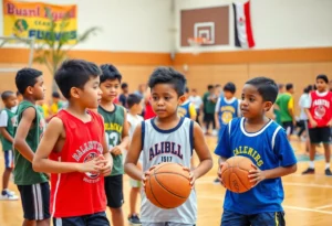 Youth basketball players engaging during the Make Them Watch Tour event