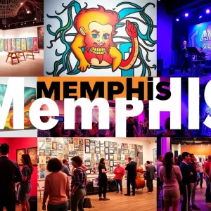 Vibrant collage of Memphis arts and culture events