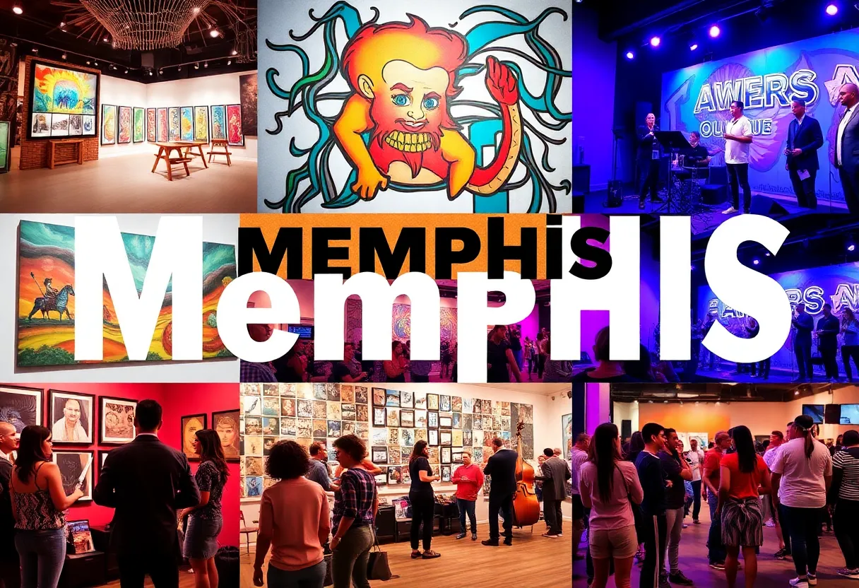 Vibrant collage of Memphis arts and culture events