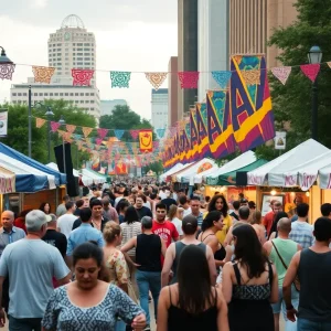 Crowd enjoying various cultural activities at Memphis Arts Weekend