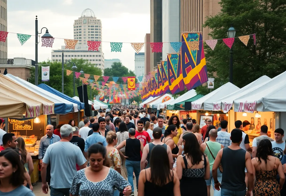 Crowd enjoying various cultural activities at Memphis Arts Weekend