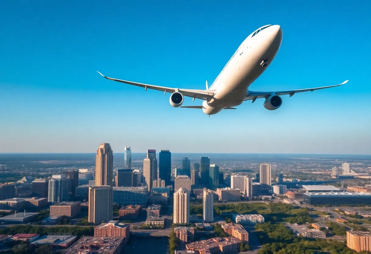 Airplane in flight from Memphis to Atlanta