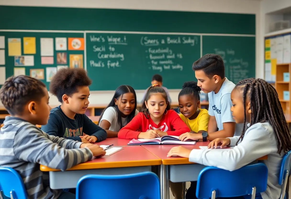 Students in a Memphis classroom actively participating in learning activities.
