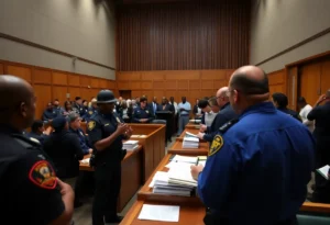 Crowded courthouse in Memphis highlighting the challenges in the criminal justice system