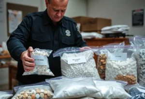 Seized narcotics during a drug bust in Memphis