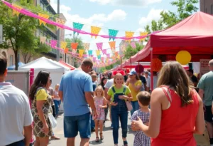 Families and friends enjoying various festivities in Memphis under a sunny sky.