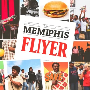 Celebration of the Memphis Flyer over 30 years with cultural elements