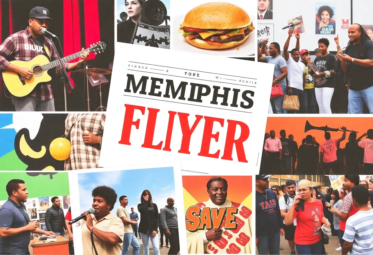 Celebration of the Memphis Flyer over 30 years with cultural elements