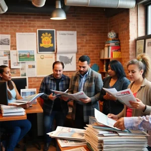 Staff at The Memphis Flyer working on local news articles