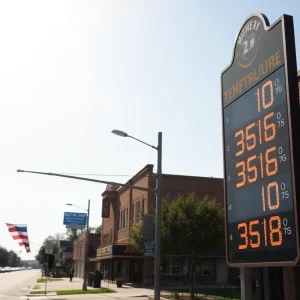 View of a Memphis street during extreme heat