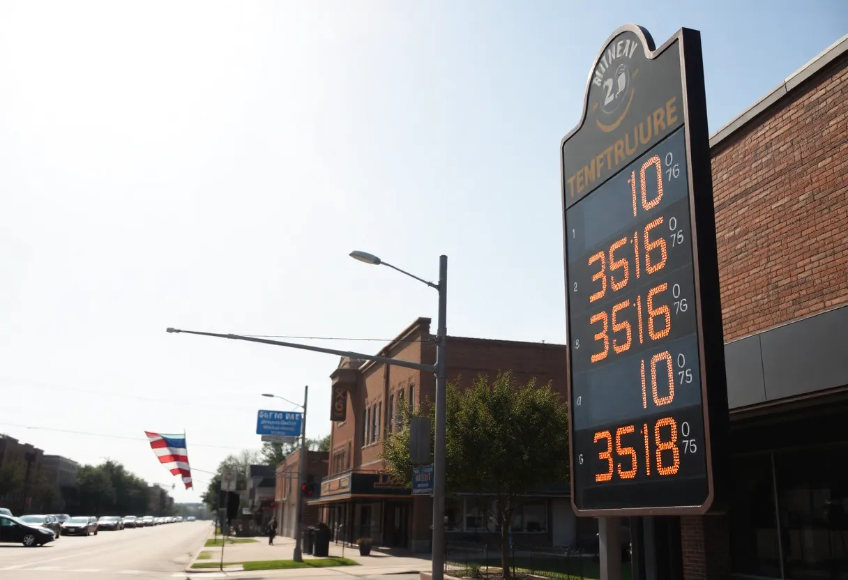 View of a Memphis street during extreme heat