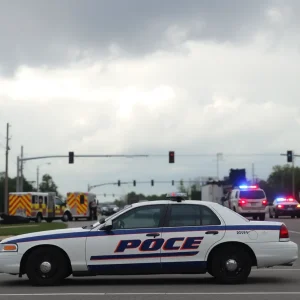 Memphis Police cruiser at an accident scene