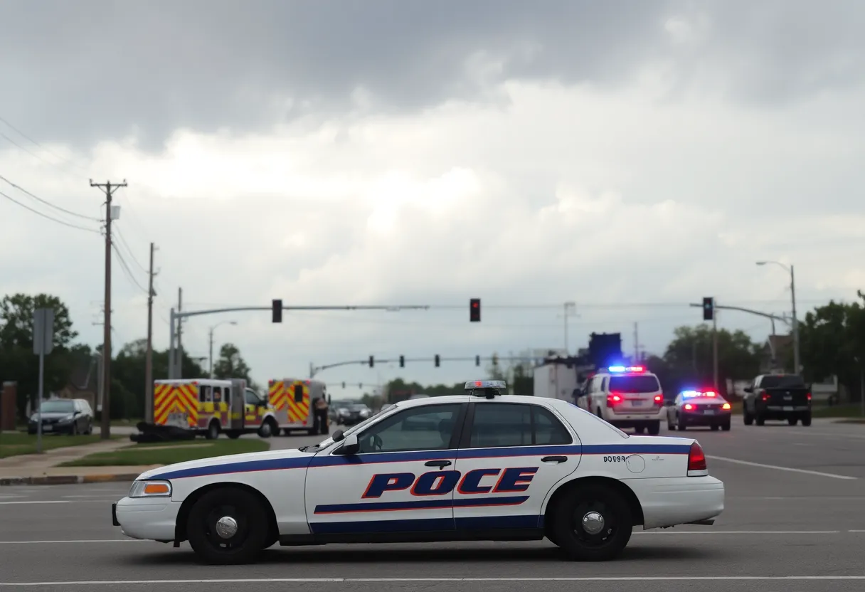 Memphis Police cruiser at an accident scene