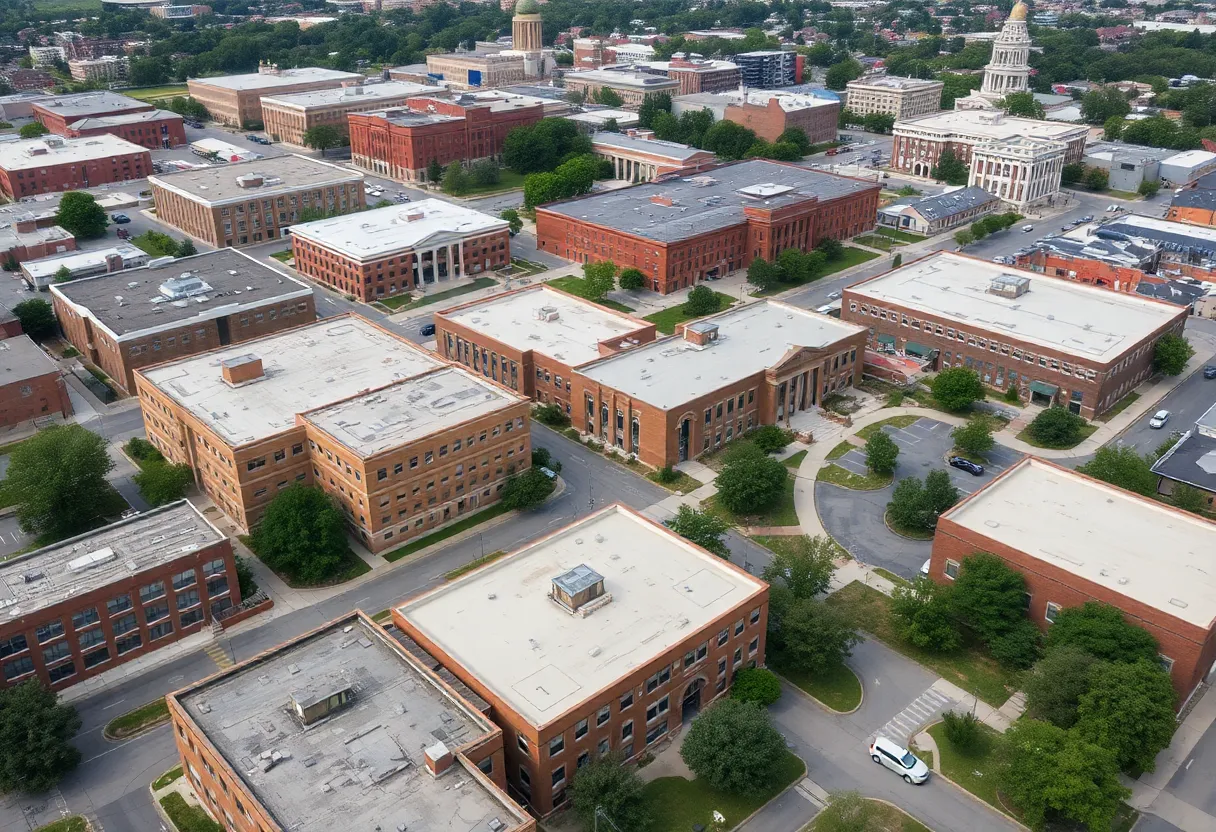 Aerial view of Memphis schools