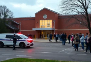 Police presence at Booker T. Washington High School after shooting incident