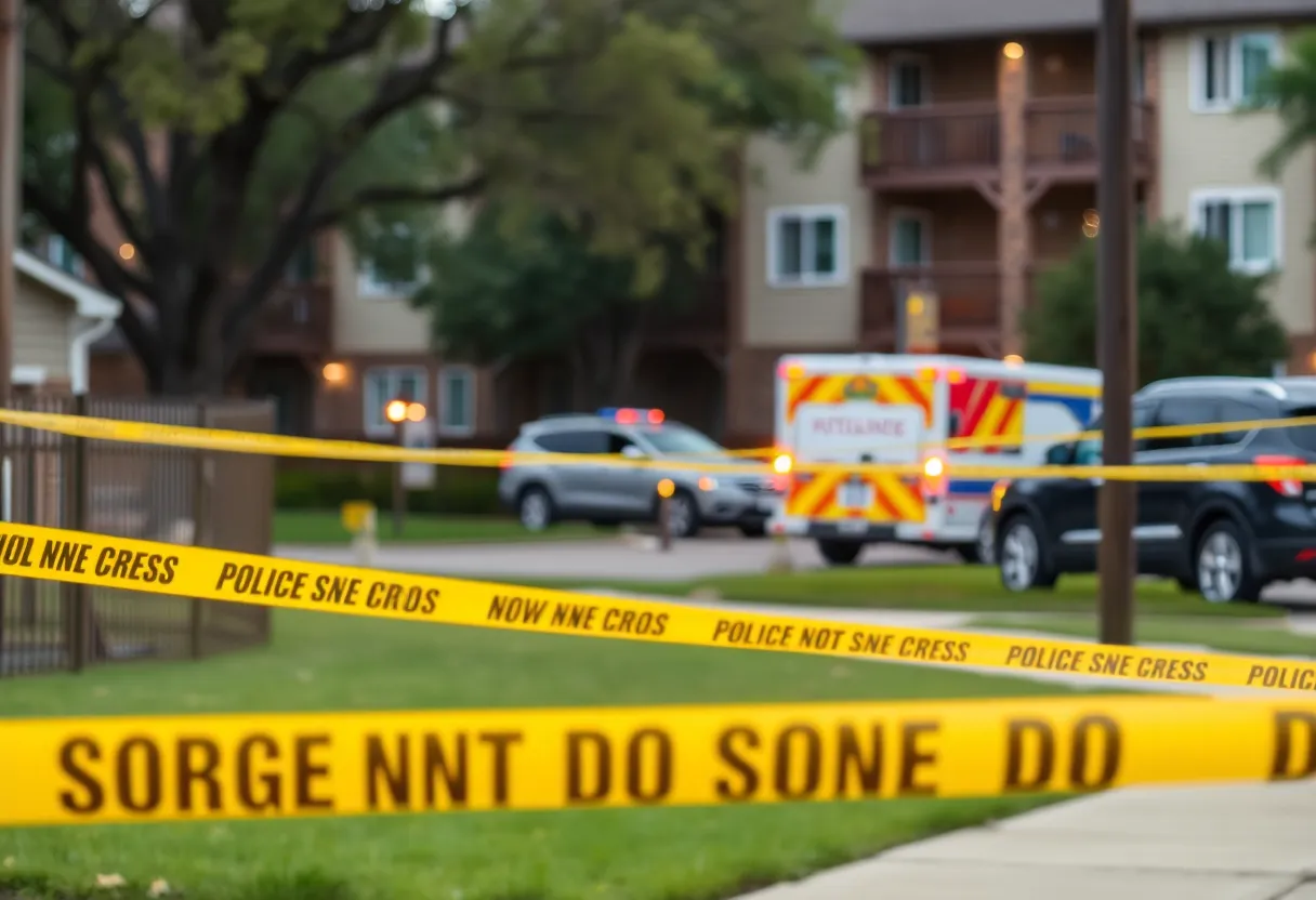 Scene of a shooting incident at an apartment complex in Memphis with police presence.