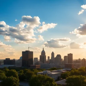 Skyline of Memphis featuring clouds and warm weather