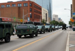 National Guard vehicles in Memphis neighborhood
