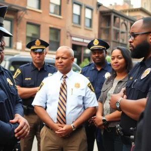Law enforcement officials discussing community safety in Memphis