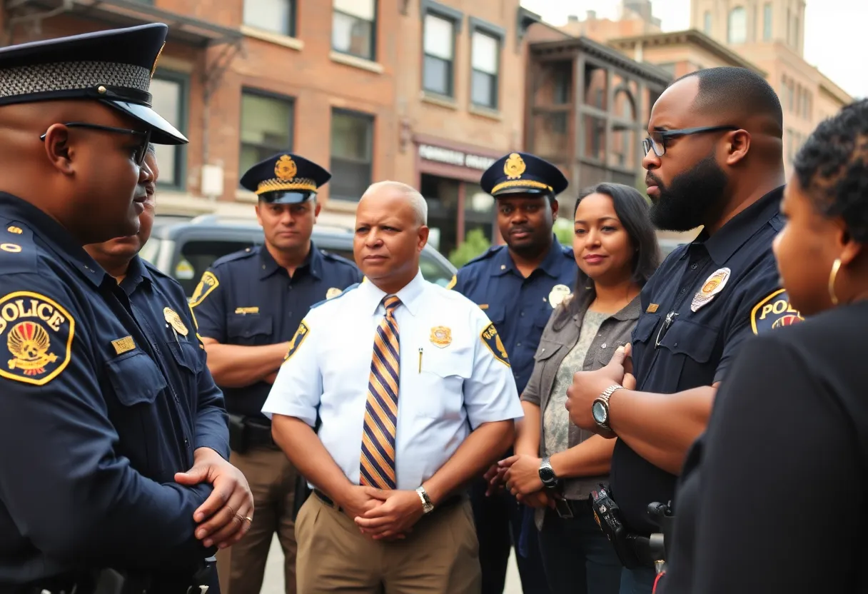 Law enforcement officials discussing community safety in Memphis