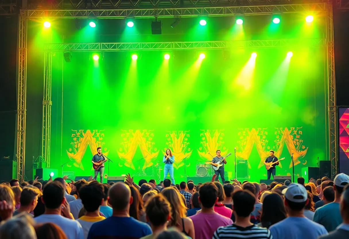 Musicians performing at the Newport Folk Festival during the 1960s.