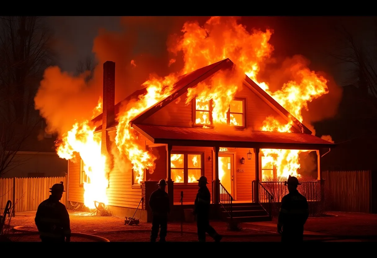 Firefighters battling an arson fire in Northeast Memphis