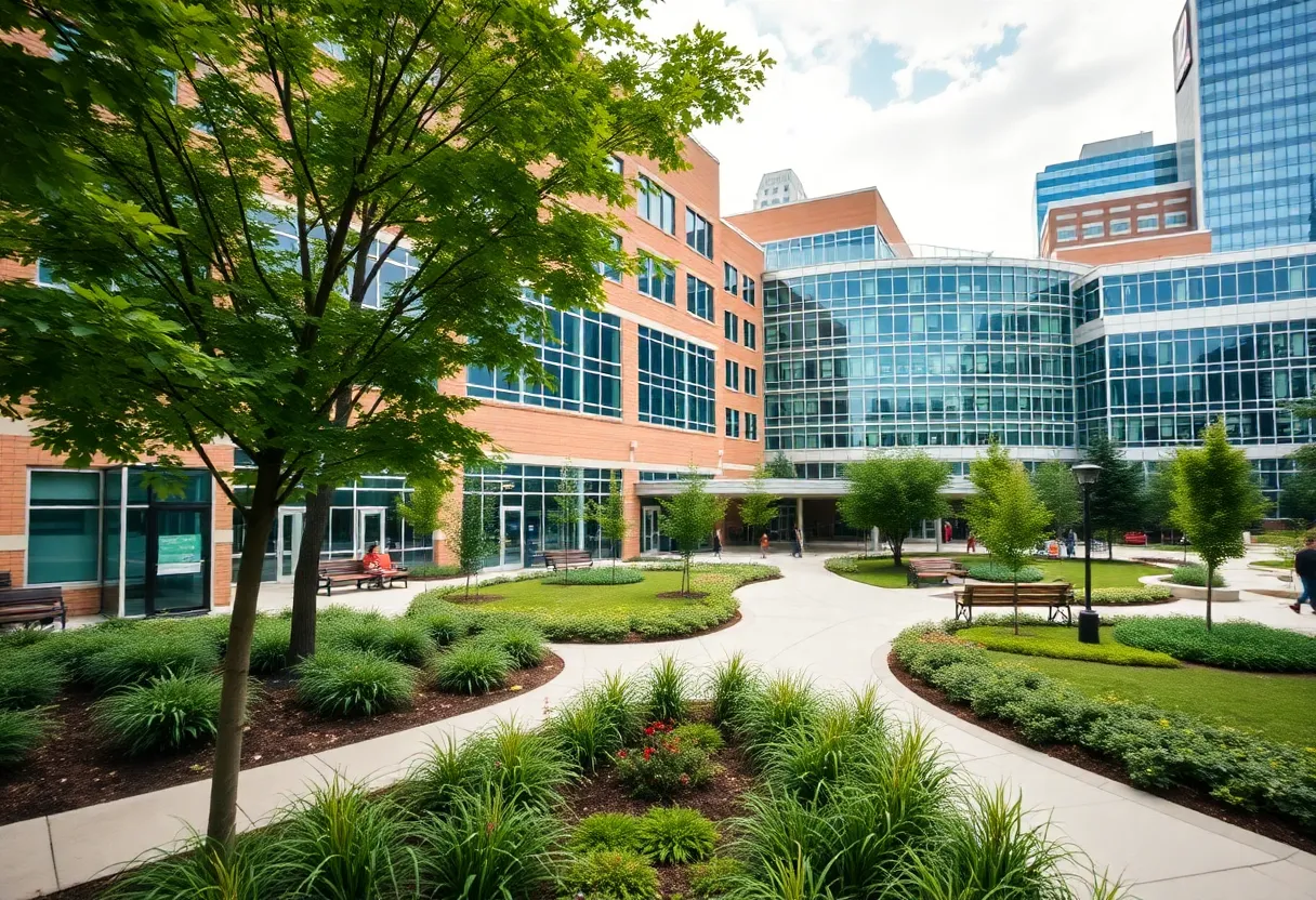 Rendering of the proposed Regional One Health hospital campus near Downtown Memphis