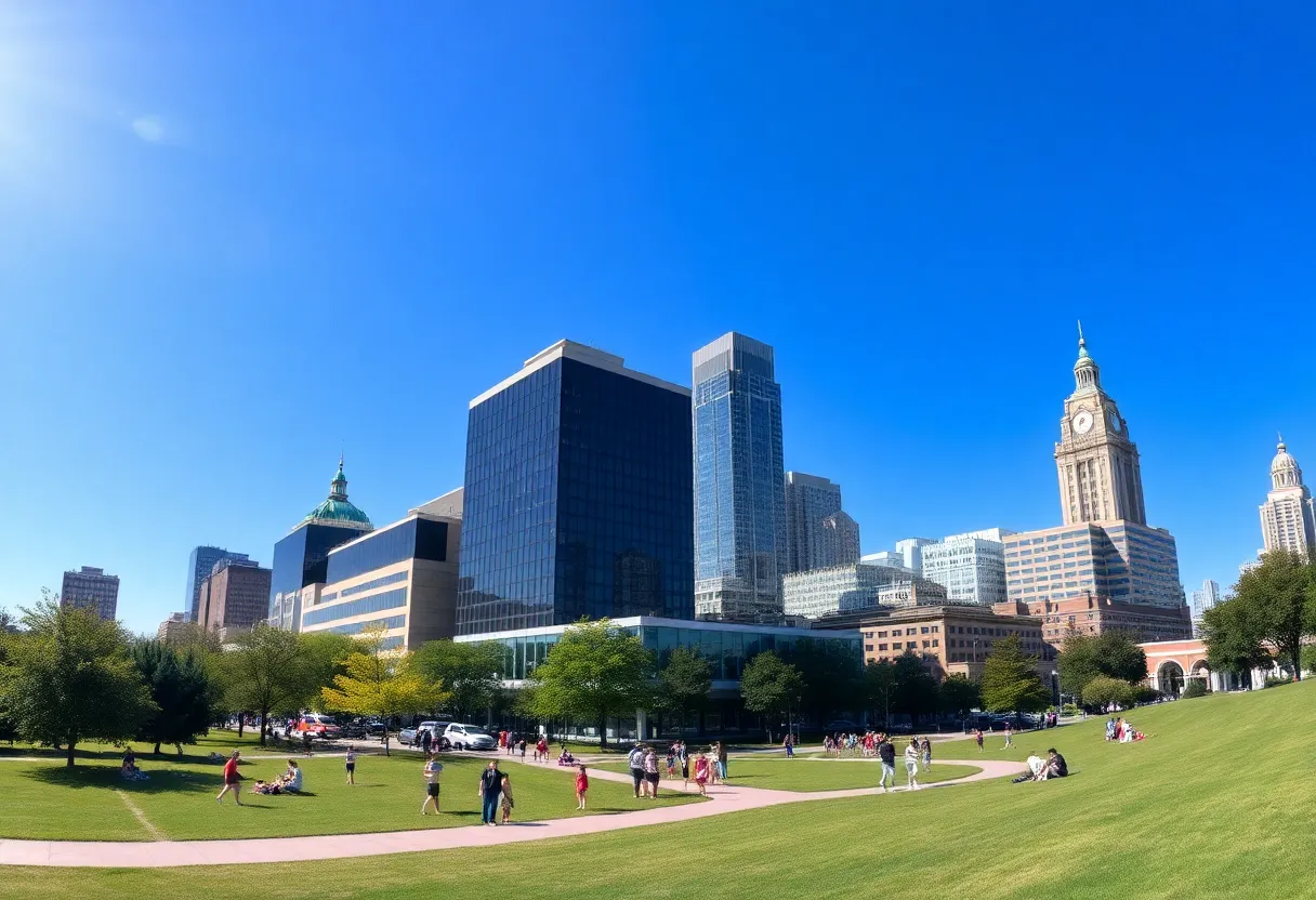 People enjoying a sunny day in Memphis park