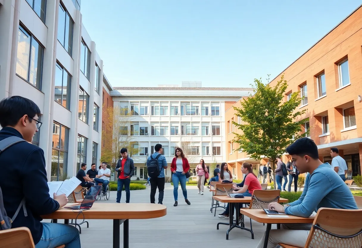 Students studying at the University of Memphis campus