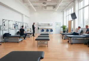 Interior of the newly renovated physical therapy facility at University of Memphis