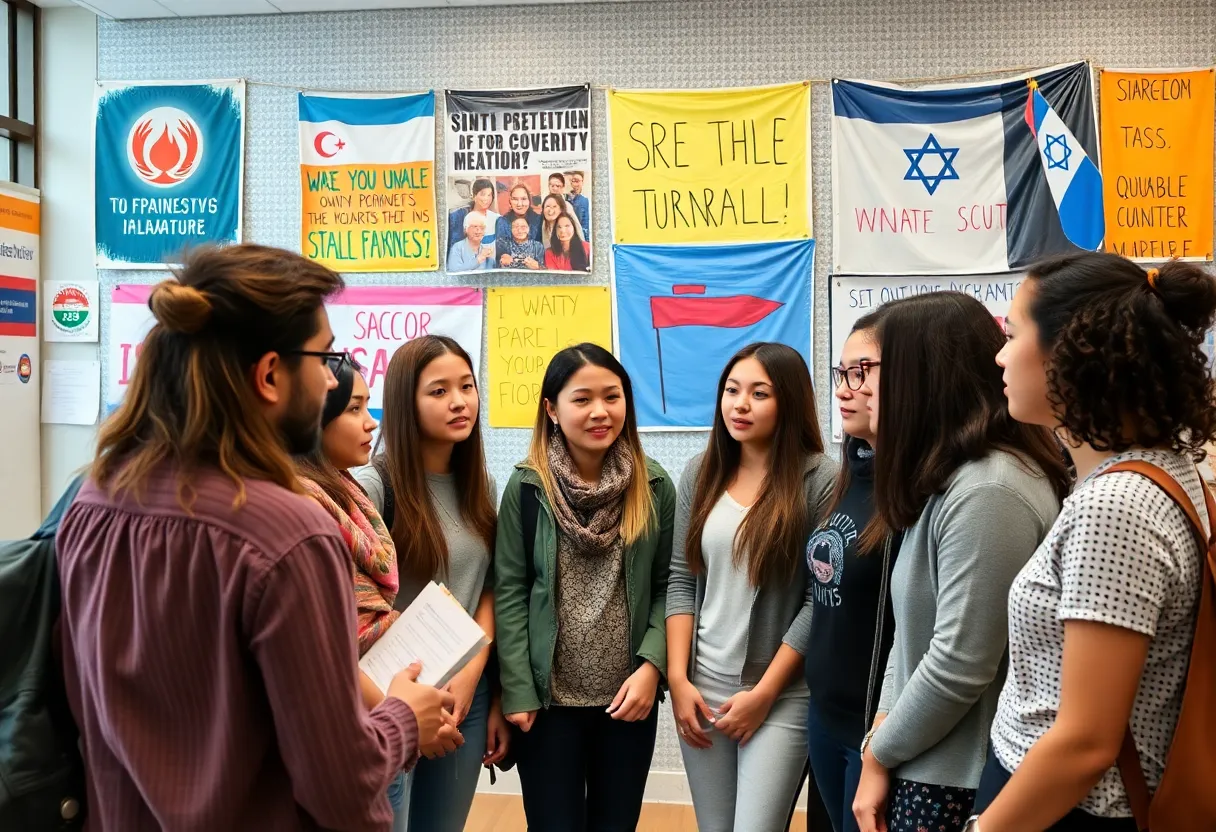 Young activists engaged in discussion about Israel advocacy