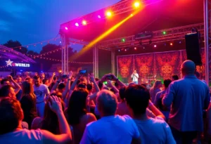 Crowd enjoying live music at the R&B Cookout festival.