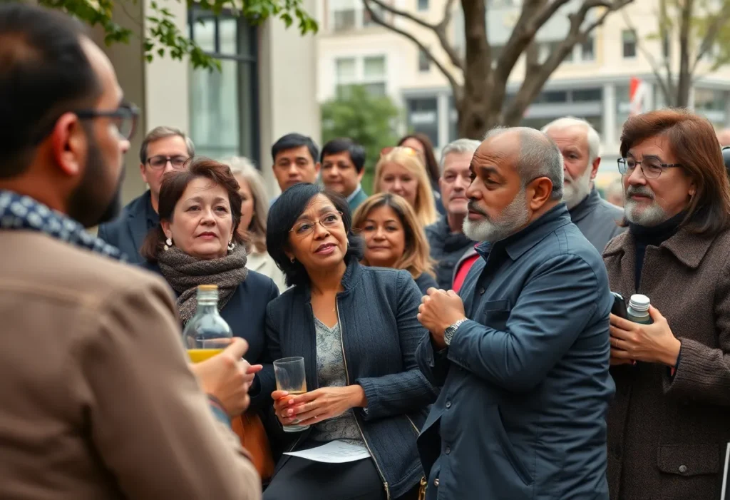 Residents discussing the potential impact of a new liquor store in East Memphis