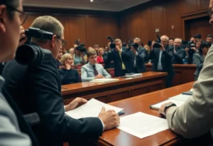 Courtroom scene illustrating high-profile trial dynamics