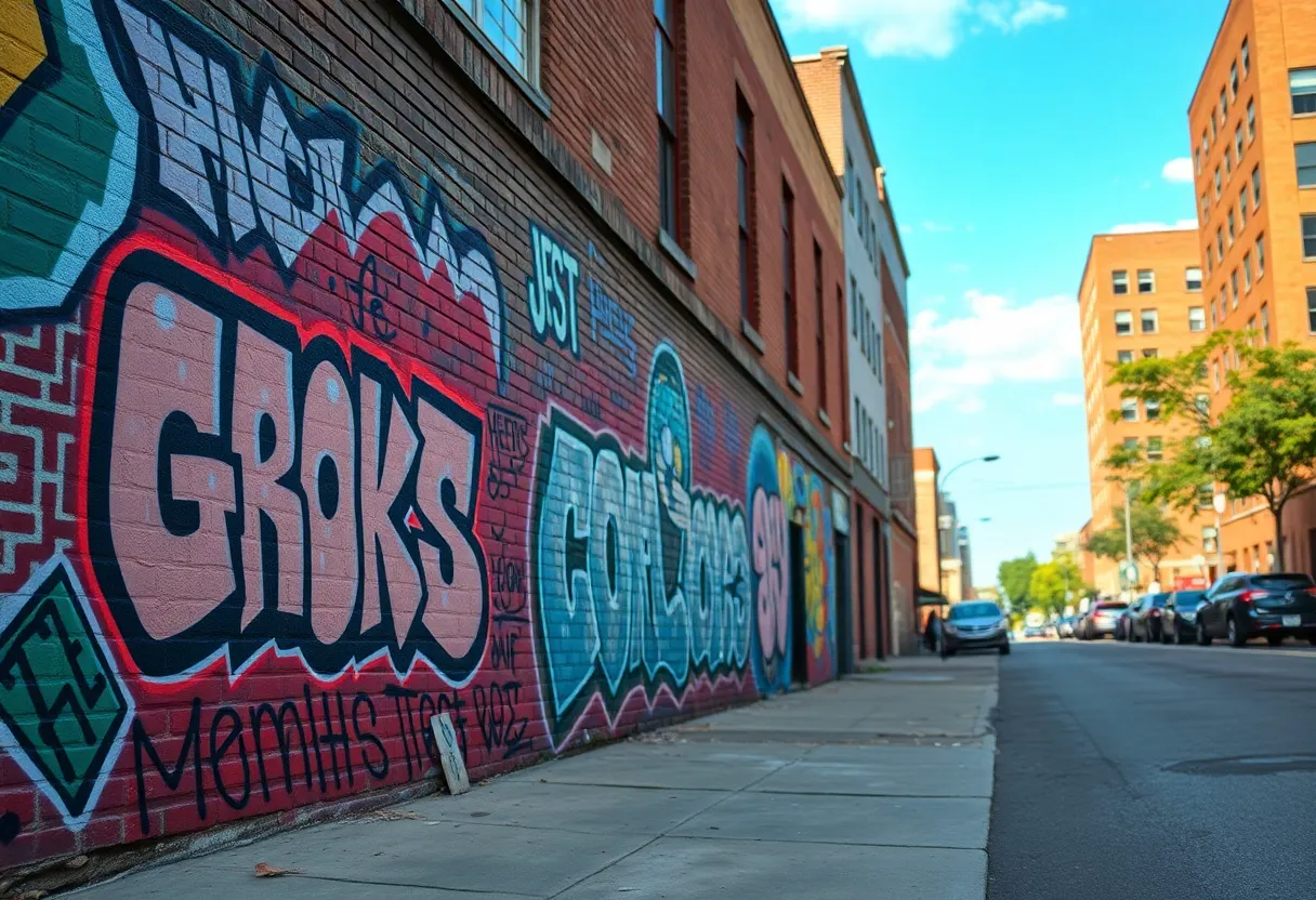 Graffiti art representing Memphis' hip hop culture.