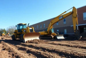Bulldozers clearing land for the new Frayser High School
