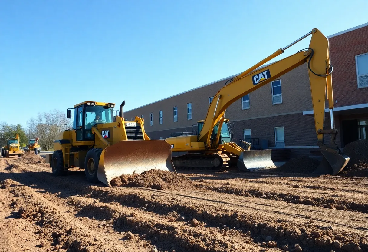 Bulldozers clearing land for the new Frayser High School