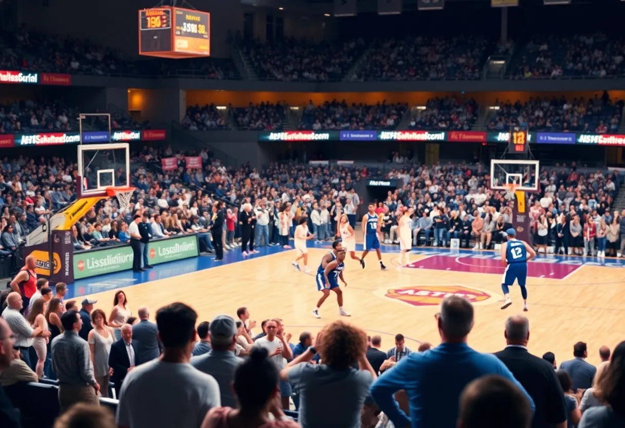 Memphis Grizzlies players on the court during season opener