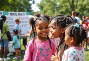 Children participating in outdoor activities at the Healthy Kids Clinic in Memphis.