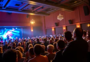 Crowd enjoying a live comedy performance at FedExForum