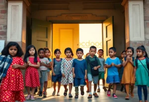 Memphis 13 entering a school, symbolizing courage in school integration