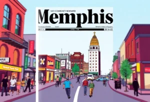 Cover image of the Memphis Flyer showcasing Memphis landmarks