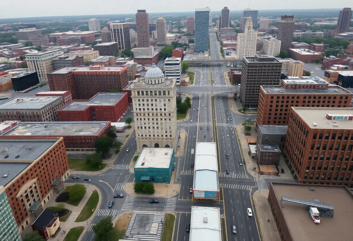 Aerial view of Memphis highlighting areas influenced by disruptions due to government shutdown.