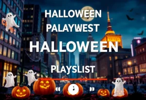 Cover image for Memphis Halloween Playlist featuring spooky elements