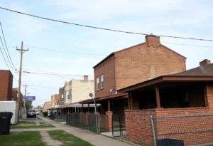 A view of a residential area in Memphis representing community safety concerns.