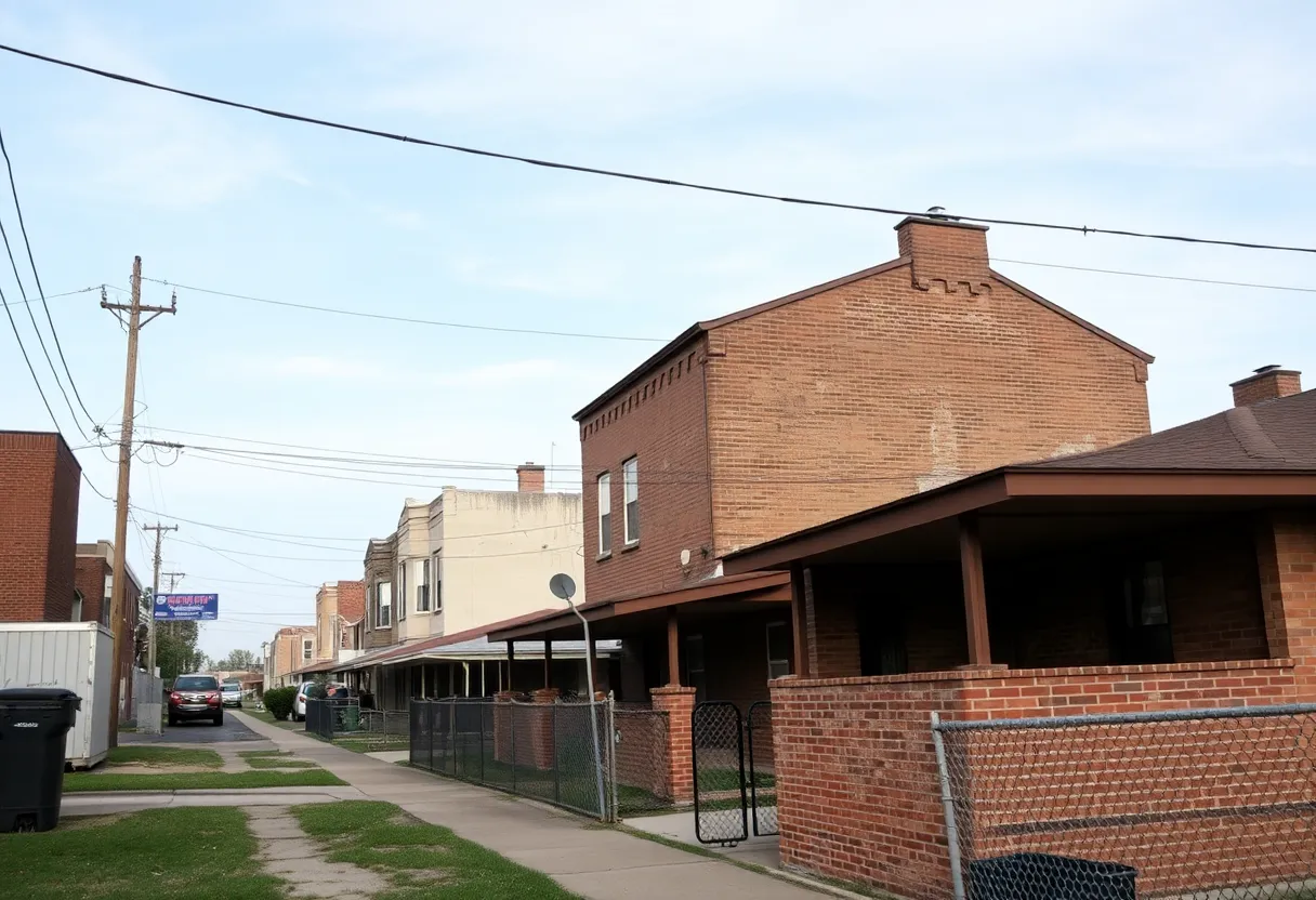 A view of a residential area in Memphis representing community safety concerns.