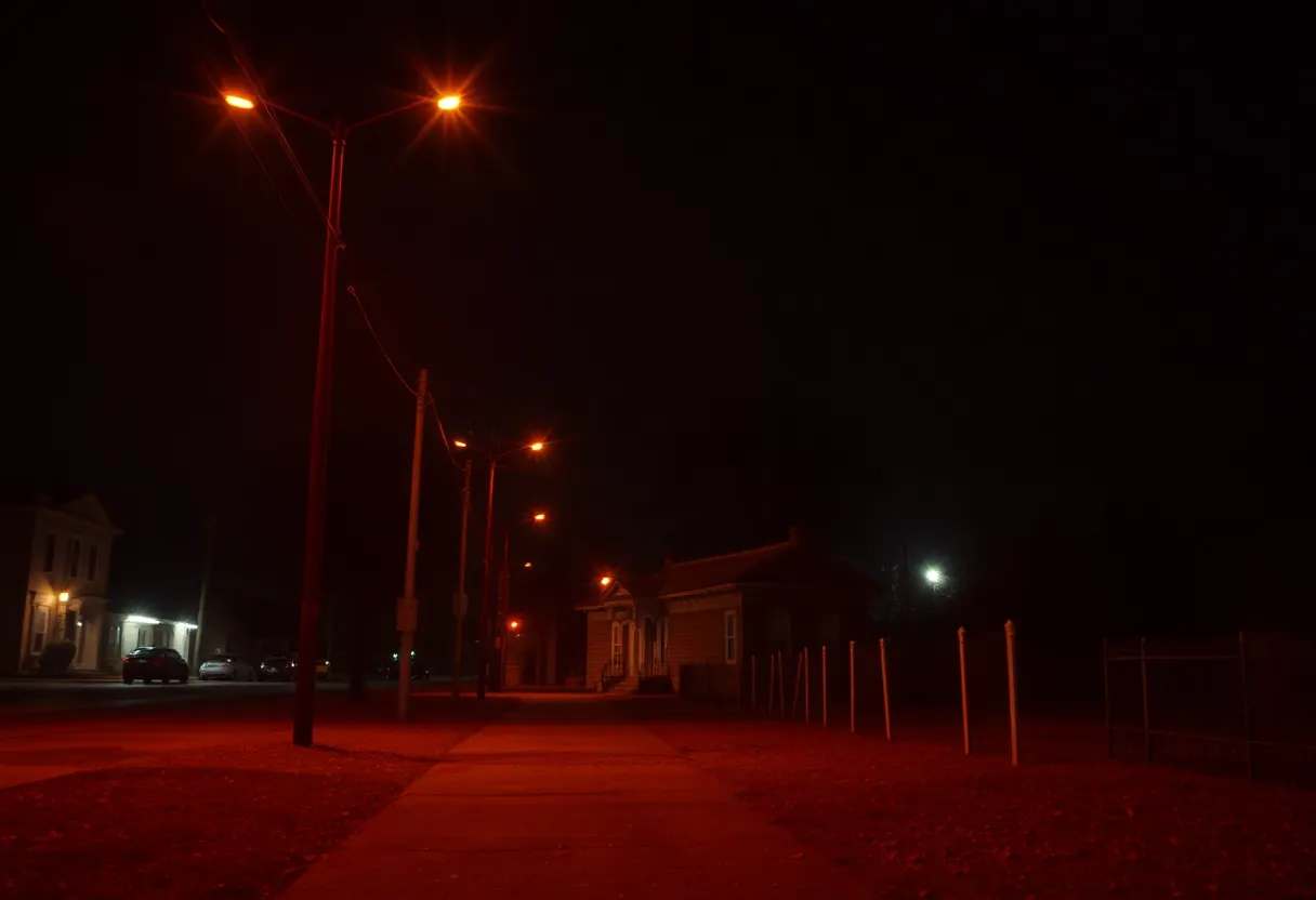 A spooky night view of Memphis city, highlighting unsettling features.