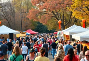 Crowd enjoying a festival in Memphis during October