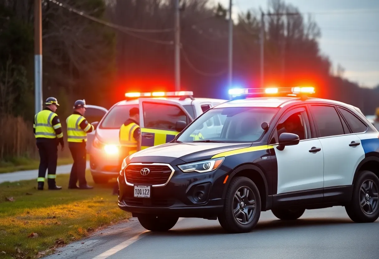 Scene of a crash involving a Memphis Police officer's SUV and a car