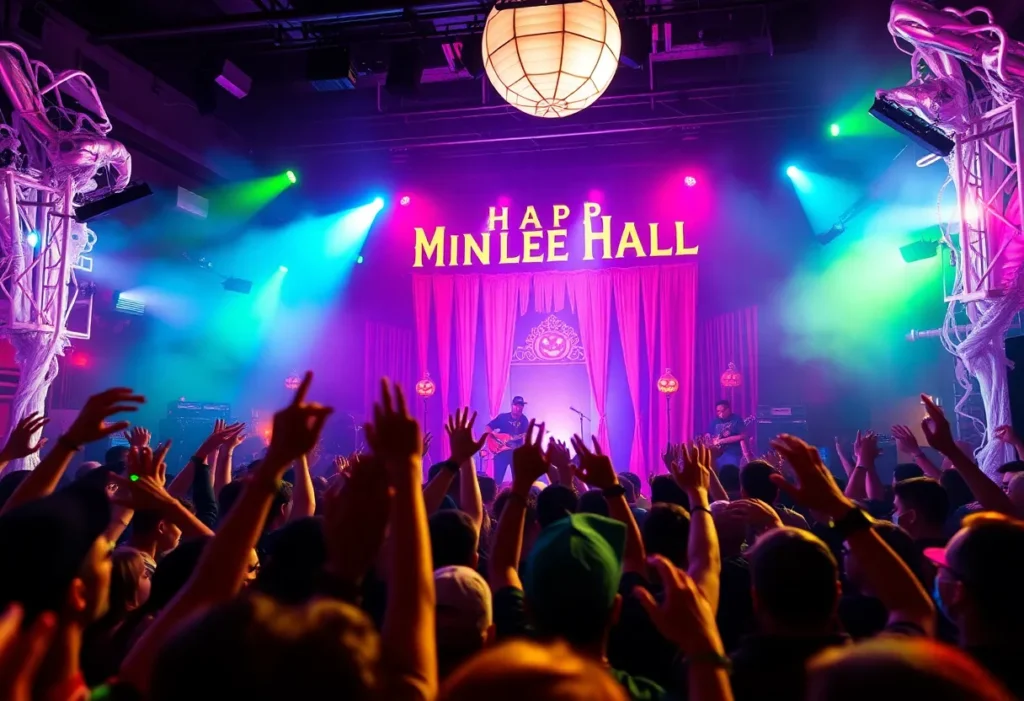 Memphis rap concert at Minglewood Hall with vibrant crowd